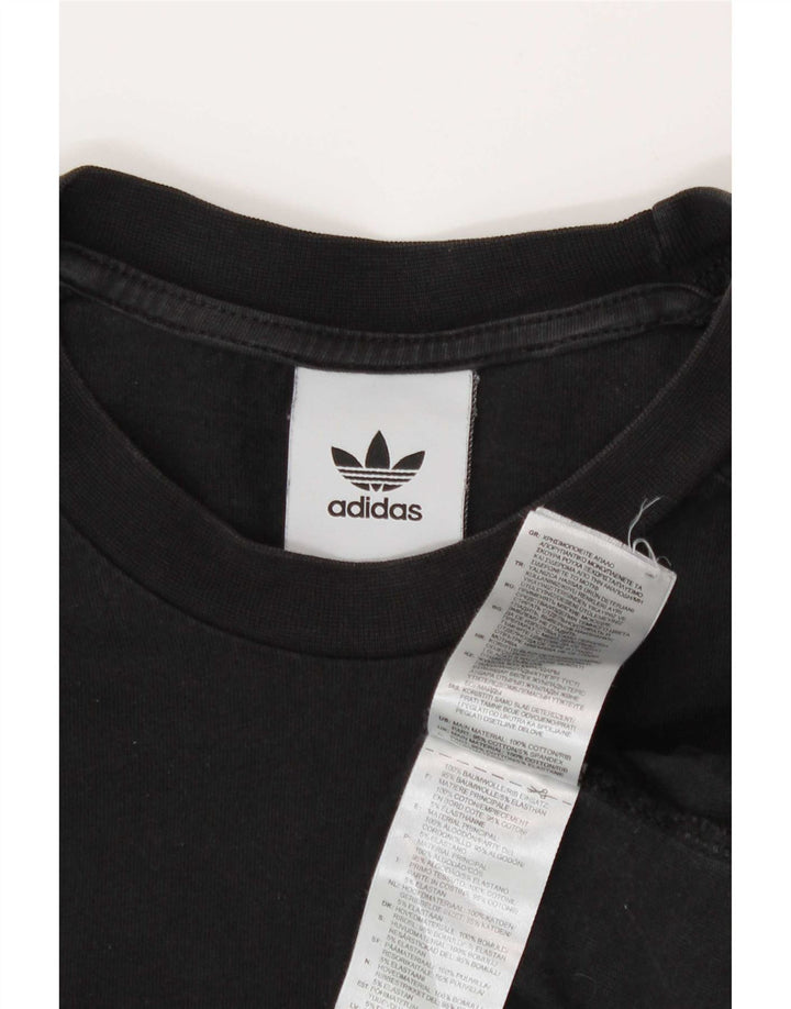 Top Adidas da uomo a manica lunga piccolo in cotone nero
