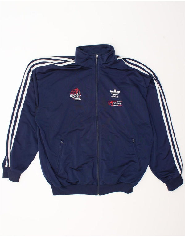 Giacca da ginnastica grafica da uomo Adidas UK 38/40 media blu navy