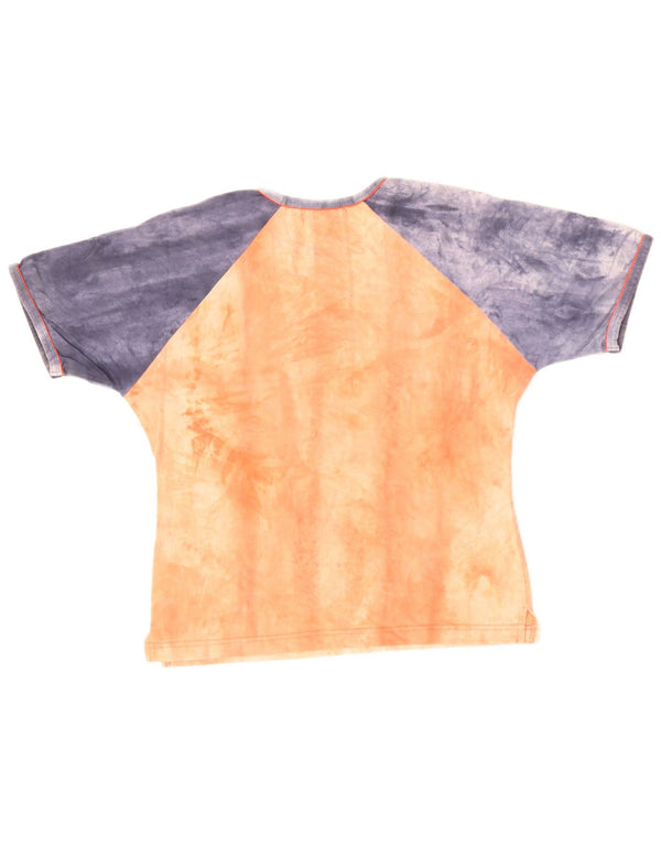 T-shirt grafica corta ASICS da donna UK 14 Large Orange Colourblock