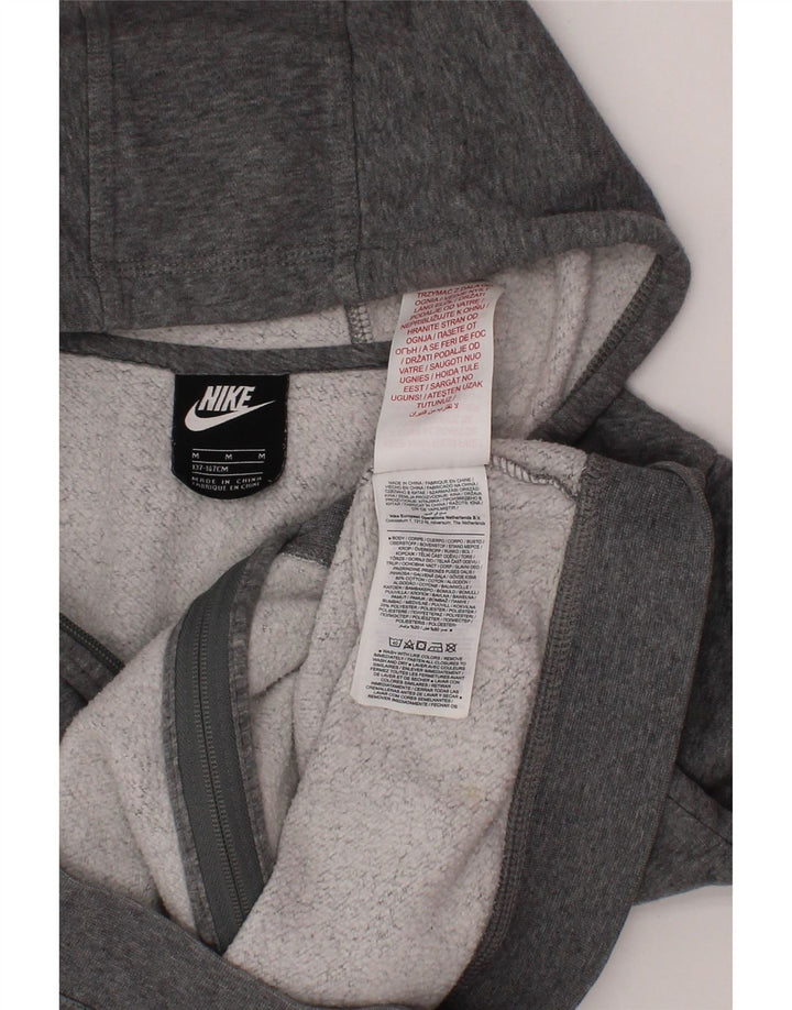 NIKE Boys Zip Hoodie Sweater 10-11 Years Medium Grey Cotton Vintage Nike and Second-Hand Nike from Messina Hembry 