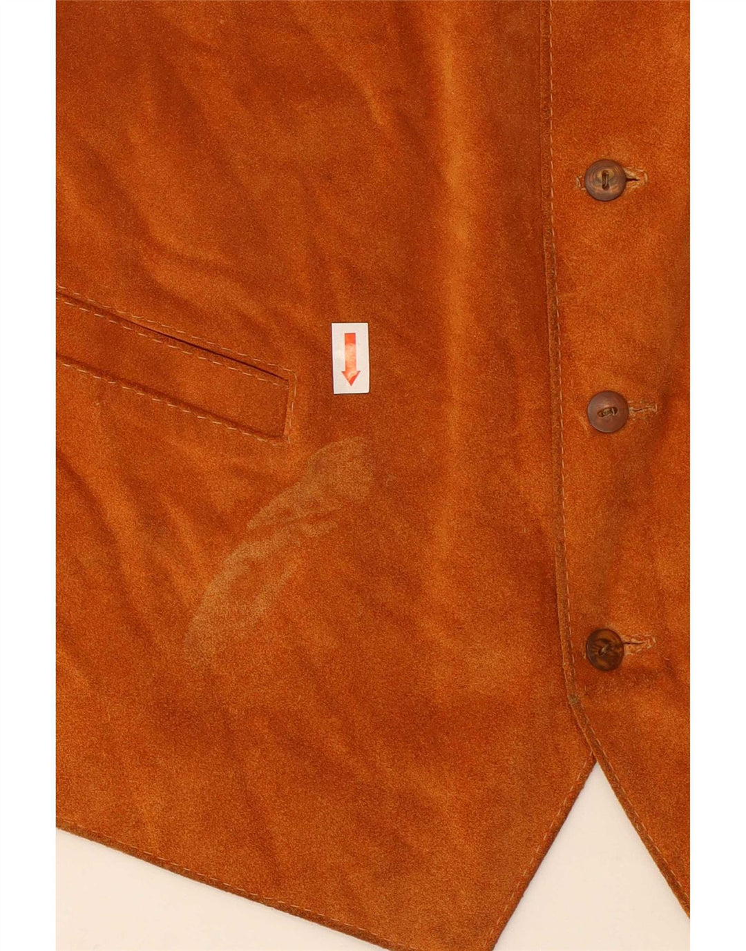 Gilet vintage da uomo in pelle scamosciata piccolo marrone