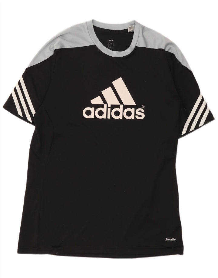 T-shirt Adidas Climalite da uomo Top in poliestere color block medio nero