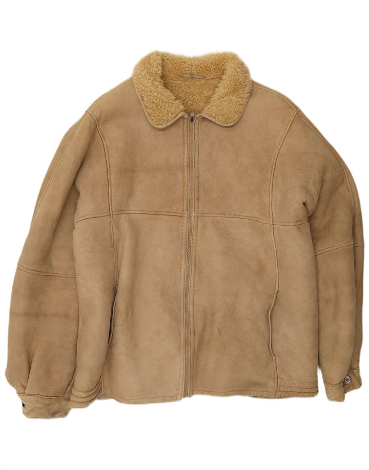 Giacca in shearling vintage da uomo UK 38 Marrone medio