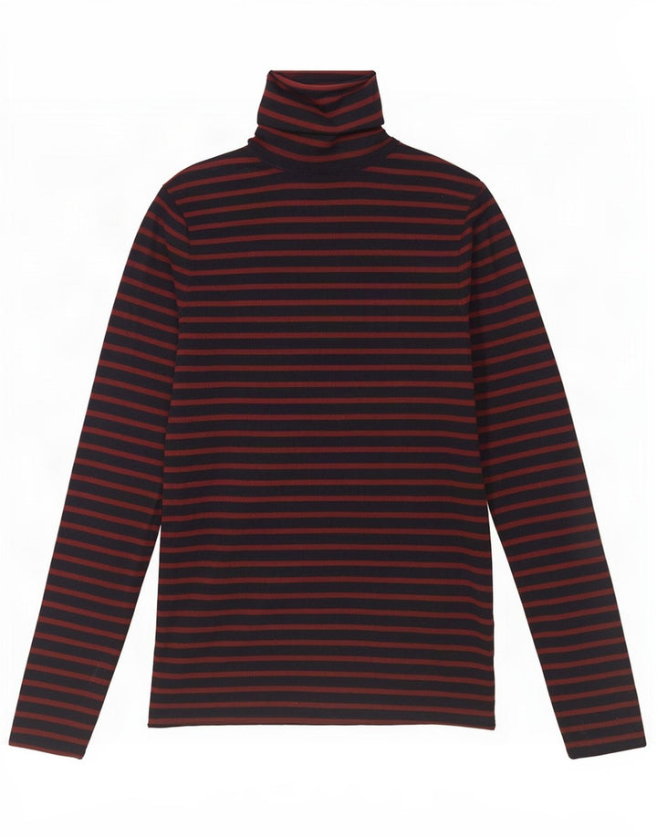 Top Zara da donna a maniche lunghe UK 12 viscosa a righe blu navy medio
