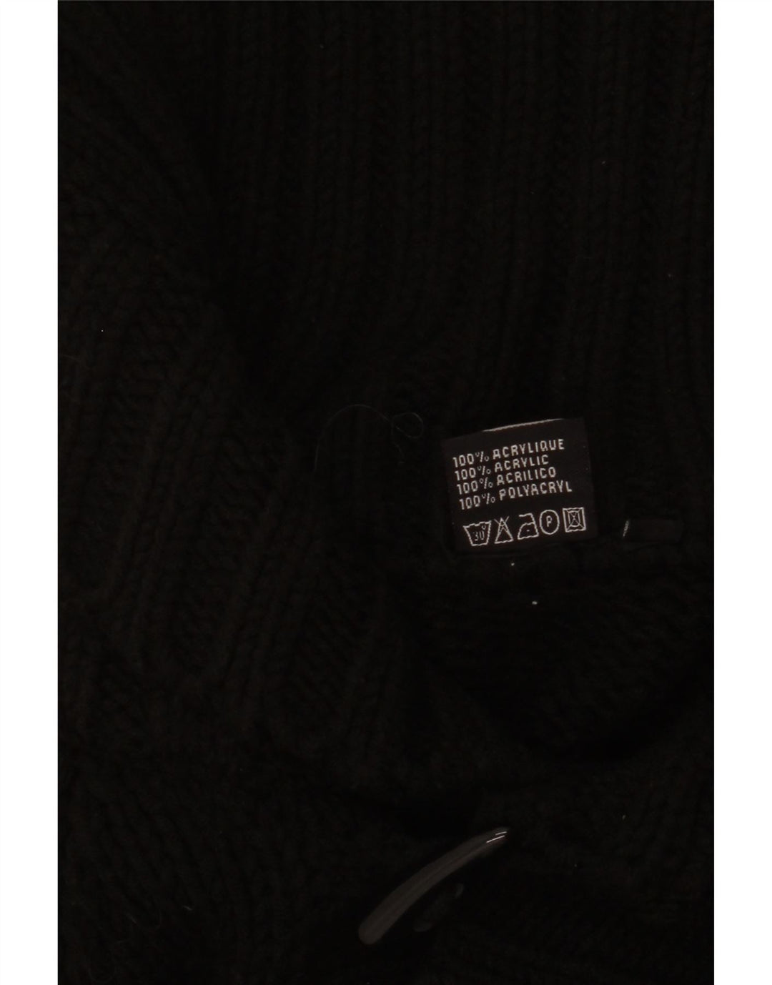 Maglione cardigan da uomo vintage grande acrilico nero