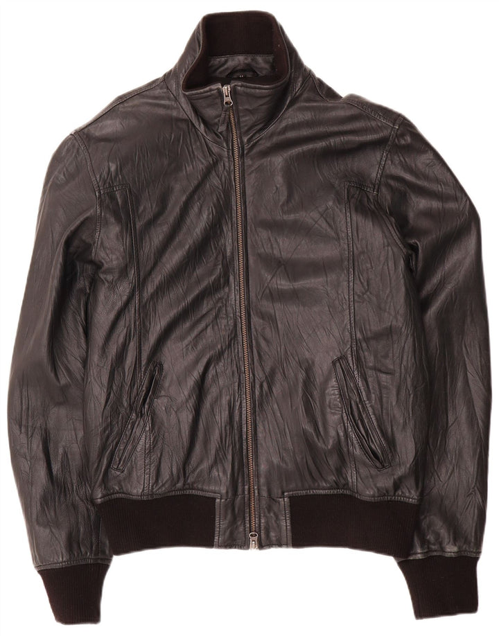 Bata and More Giacca bomber da uomo in pelle taglia 54 grande in pelle nera