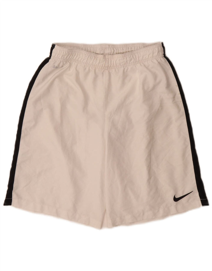 Pantaloncini sportivi Nike Dri Fit da uomo, poliestere color block bianco medio