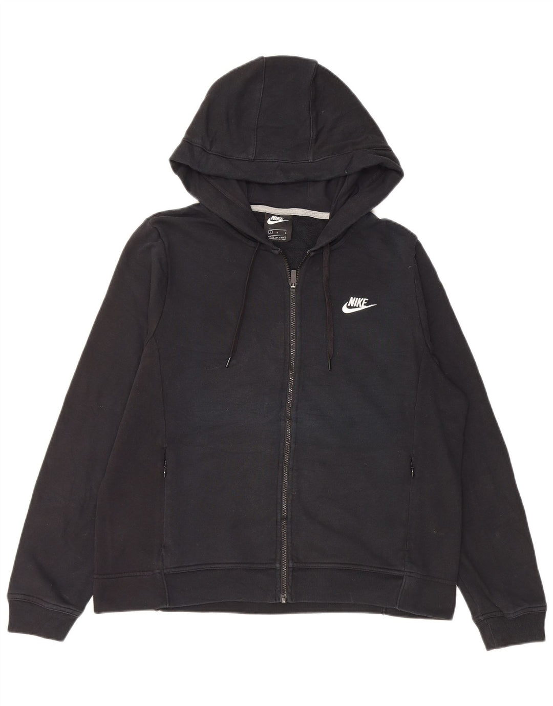 Maglione con cappuccio e zip da donna NIKE UK 16 grande cotone nero