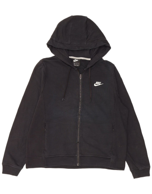 Maglione con cappuccio e zip da donna NIKE UK 16 grande cotone nero