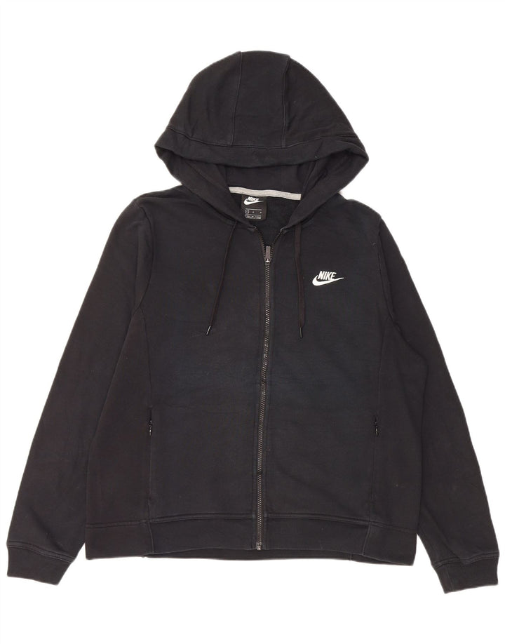 Maglione con cappuccio e zip da donna NIKE UK 16 grande cotone nero