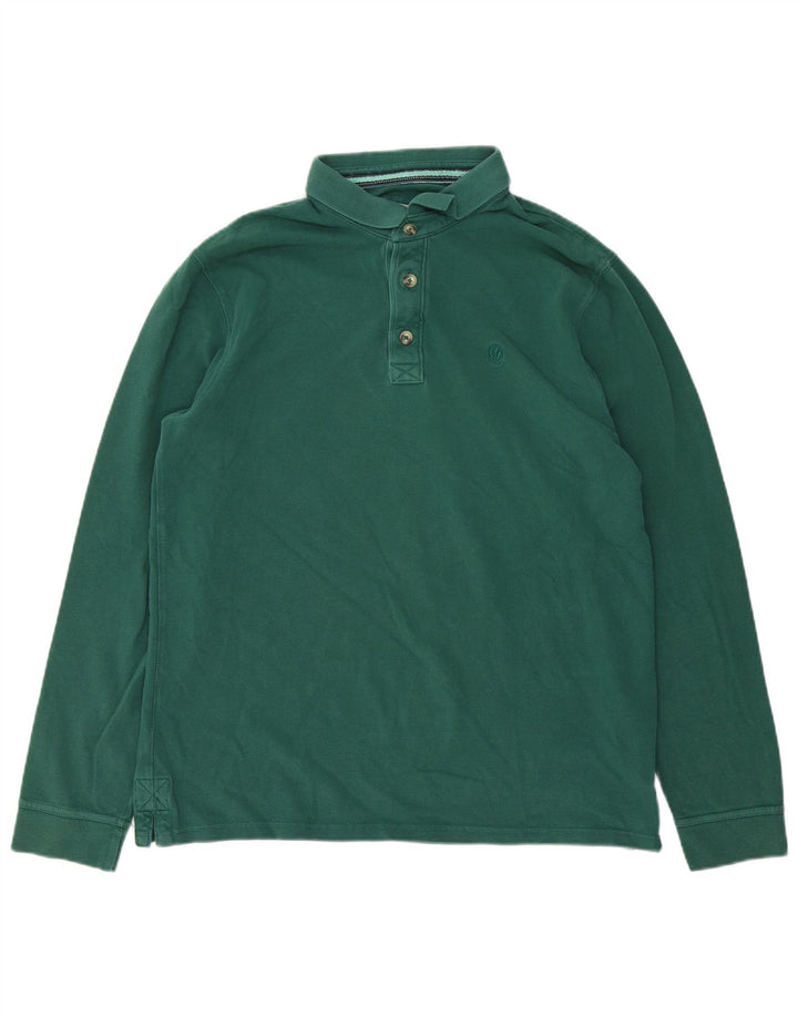 Polo da uomo a maniche lunghe Fat Face grande in cotone verde