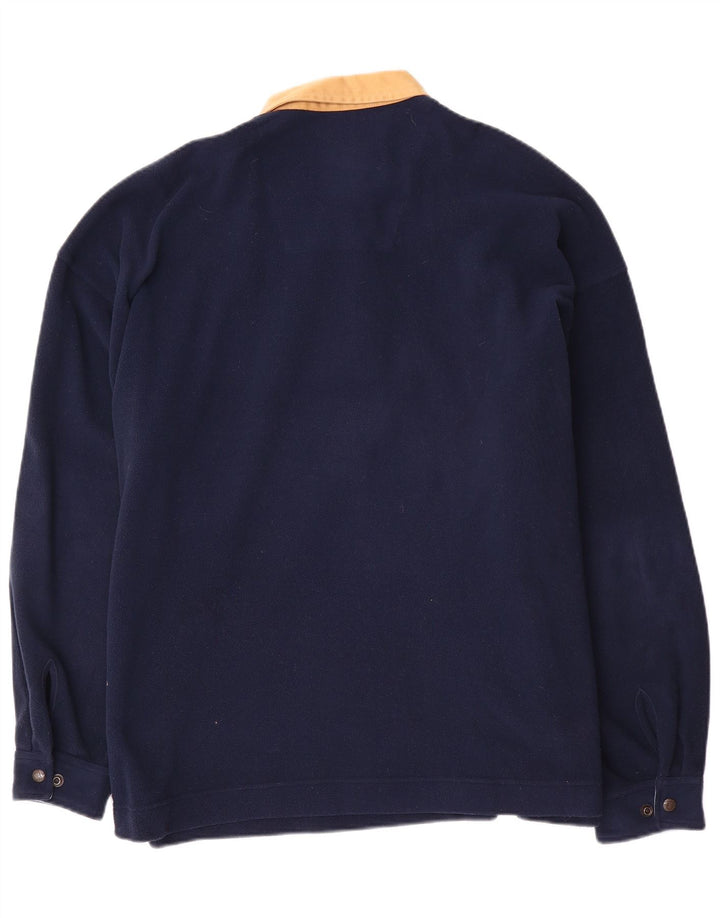 Think Pink Maglione in pile da uomo con collo alto XL Poliestere blu navy
