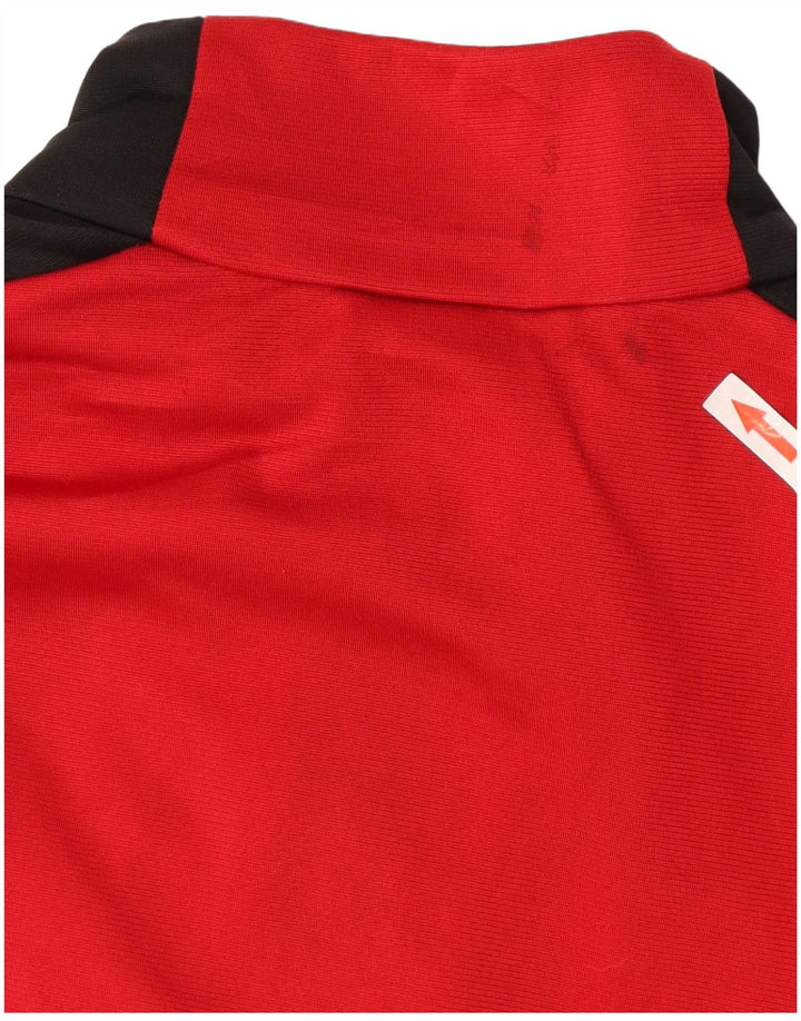 Giacca da tuta da uomo Adidas UK 38/40 Poliestere color block rosso medio