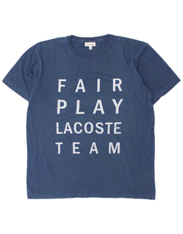 T-shirt grafica per ragazzi Lacoste 15-16 anni in cotone blu navy