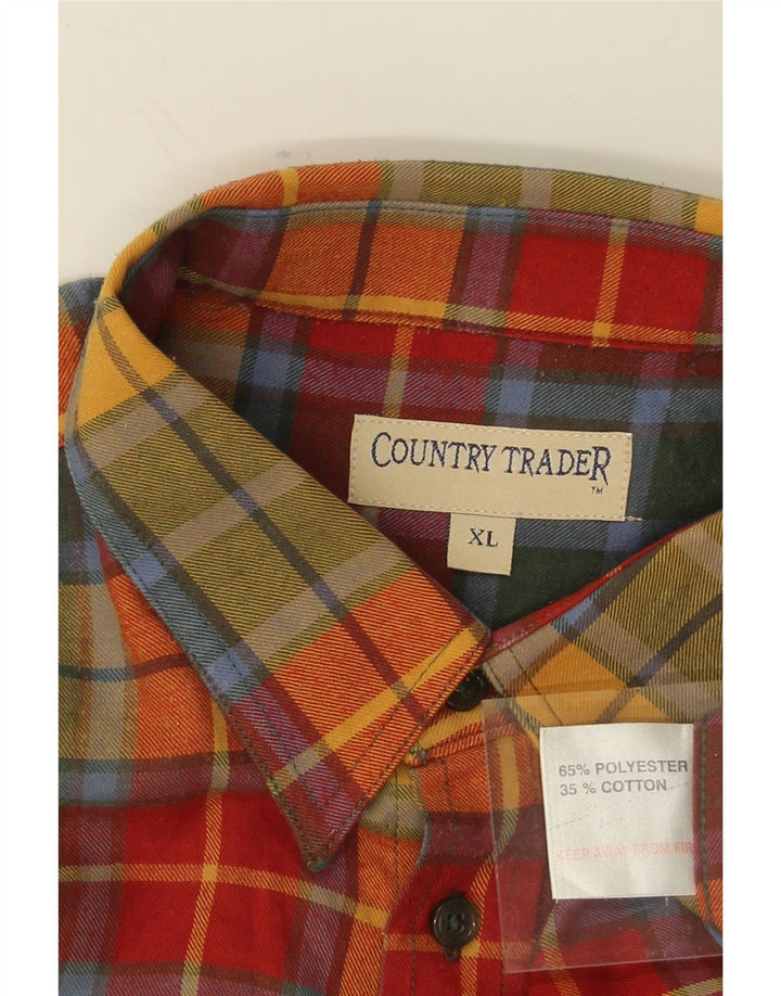 VINTAGE Mens Flannel Shirt XL Multicoloured Check Polyester Vintage Vintage and Second-Hand Vintage from Messina Hembry 
