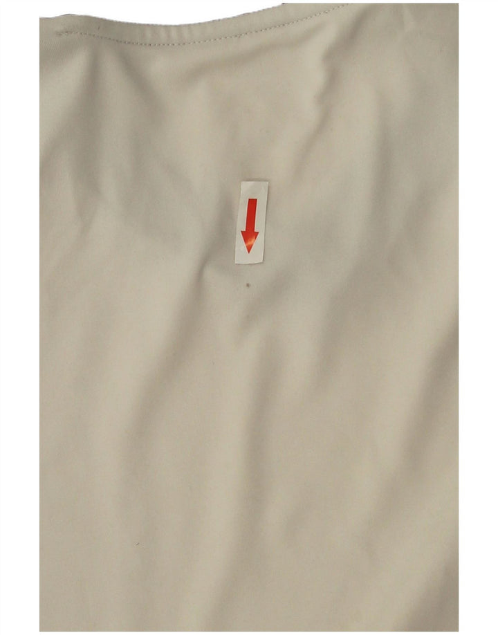 T-shirt da uomo Adidas Top media sportiva in poliestere bianco sporco