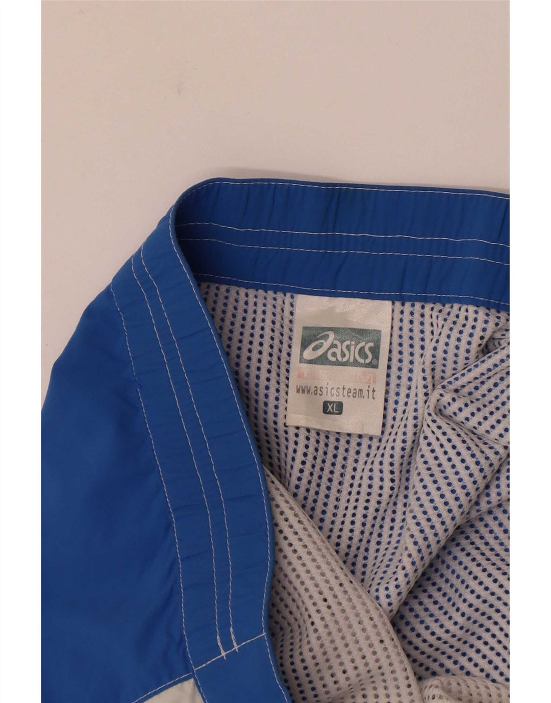 Pantaloncini chino grafici da uomo Asics XL W36 blu color block in poliammide
