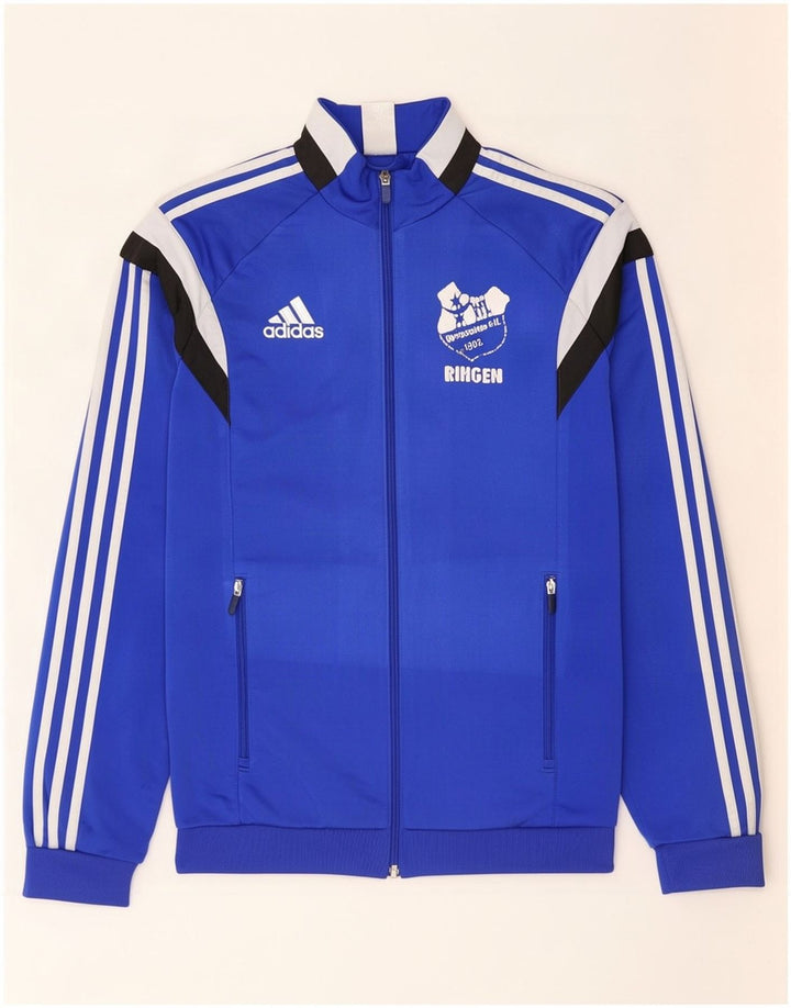 Giacca da ginnastica grafica da uomo Adidas Top Giacca in poliestere color block blu medio