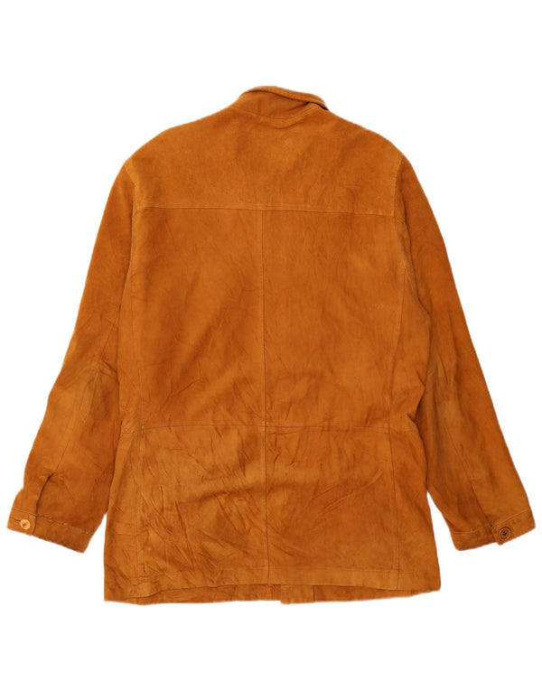 Giacca in pelle scamosciata da uomo VINTAGE IT 50 grande in pelle beige