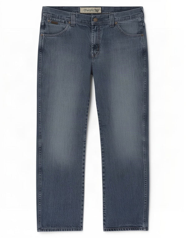 Jeans dritti regolari Wesley da uomo Wrangler W36 L32 cotone blu