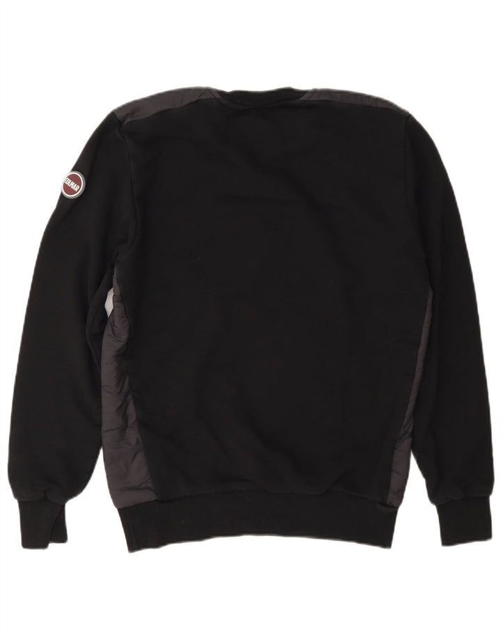 Felpa da uomo Colmar Maglione piccolo in cotone color block nero