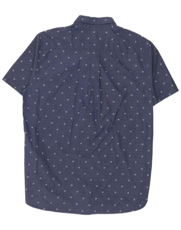 Camicia da uomo a maniche corte Regular Fit Superdry XL in cotone maculato blu