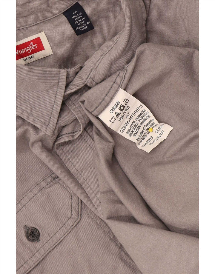 Camicia a maniche corte da uomo Wrangler XL in cotone grigio