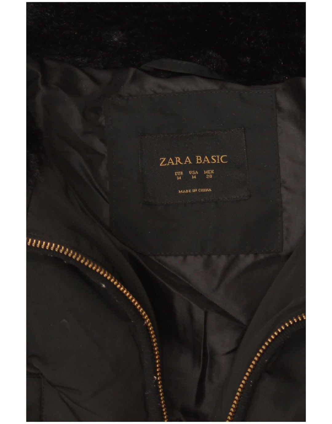 Cappotto imbottito da donna Zara UK 12 medio nero