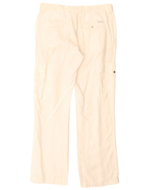 Pantaloni cargo dritti da uomo Calvin Klein W33 L34 Lino bianco