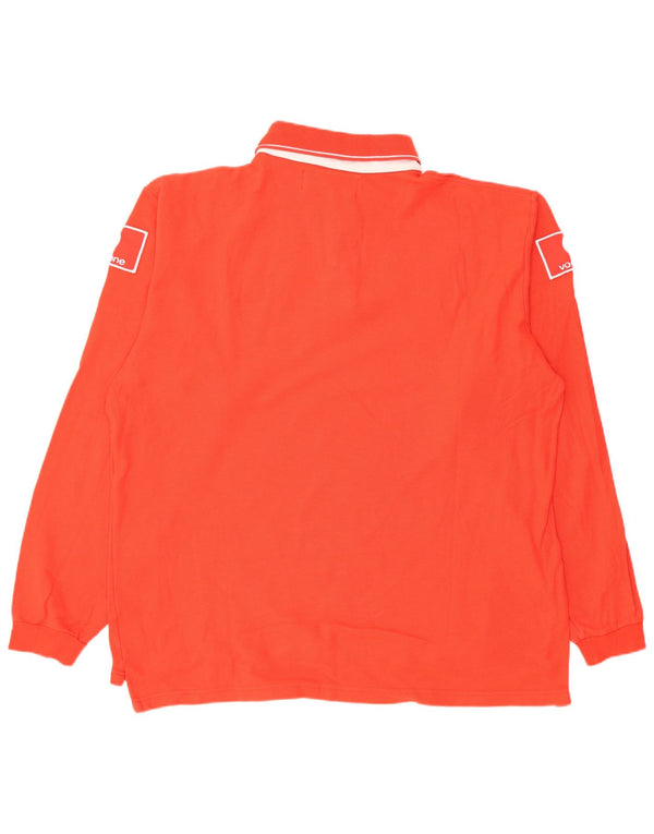 Polo da uomo a maniche lunghe grafica Scuderia Ferrari Fila 2XL rossa