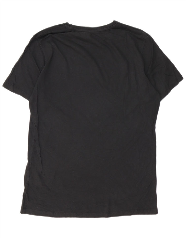 JACK & JONES T-shirt grafica da uomo grande in cotone nero
