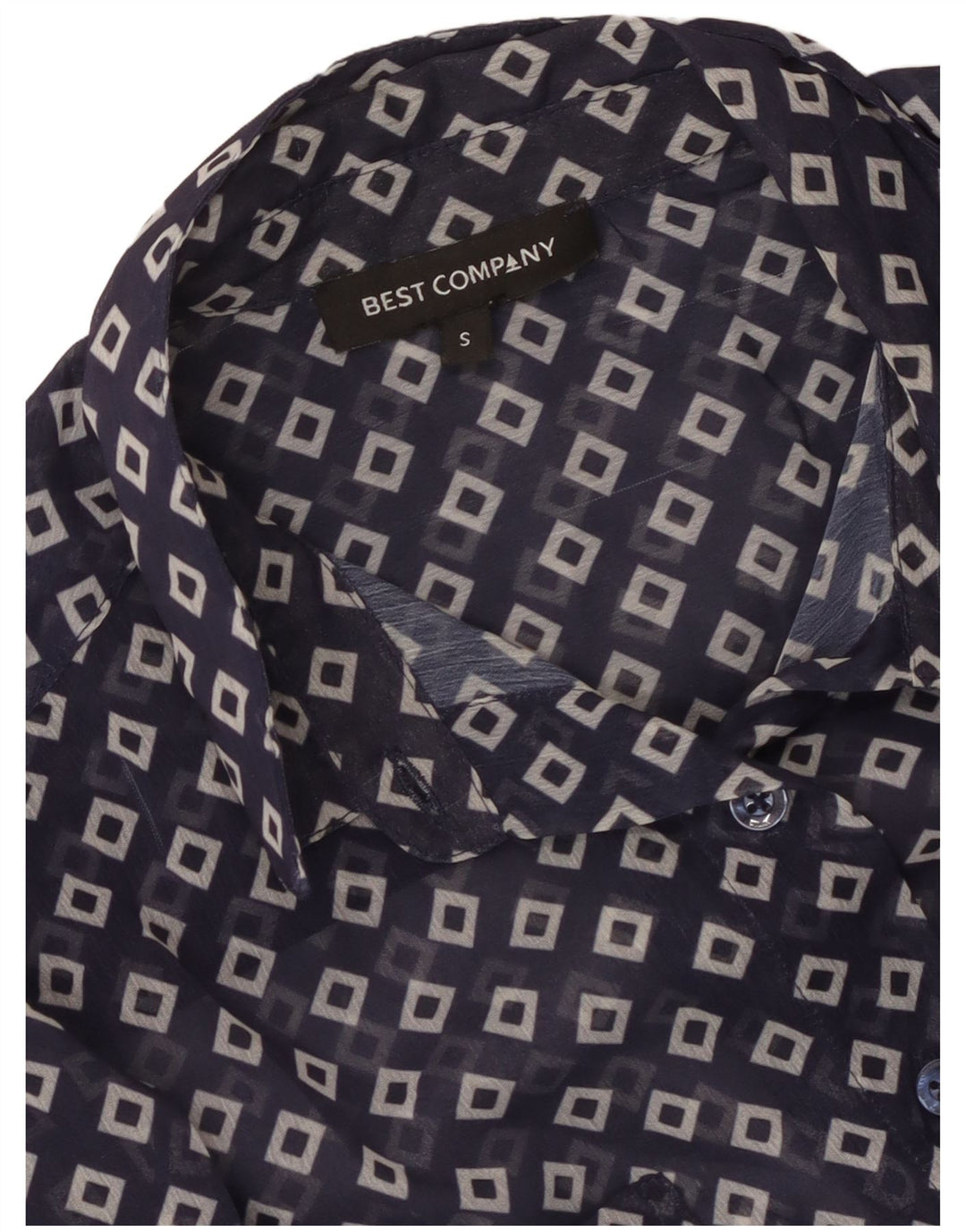 Best Company Camicetta da donna con maniche lunghe trasparente UK 10 Small Blu Navy