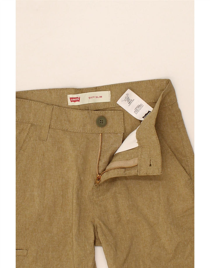 LEVI'S Boys 511 Slim Cargo Shorts 9-10 Years W25 Beige Polyester Vintage Levi's and Second-Hand Levi's from Messina Hembry 