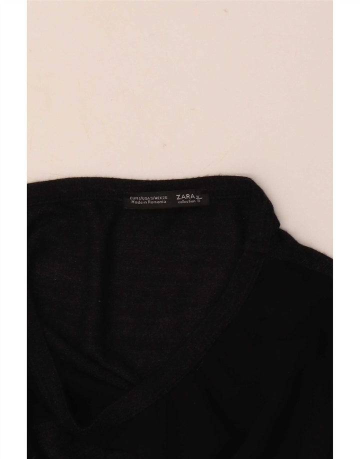 Top Zara da donna oversize a maniche lunghe UK 10 piccolo grigio color block