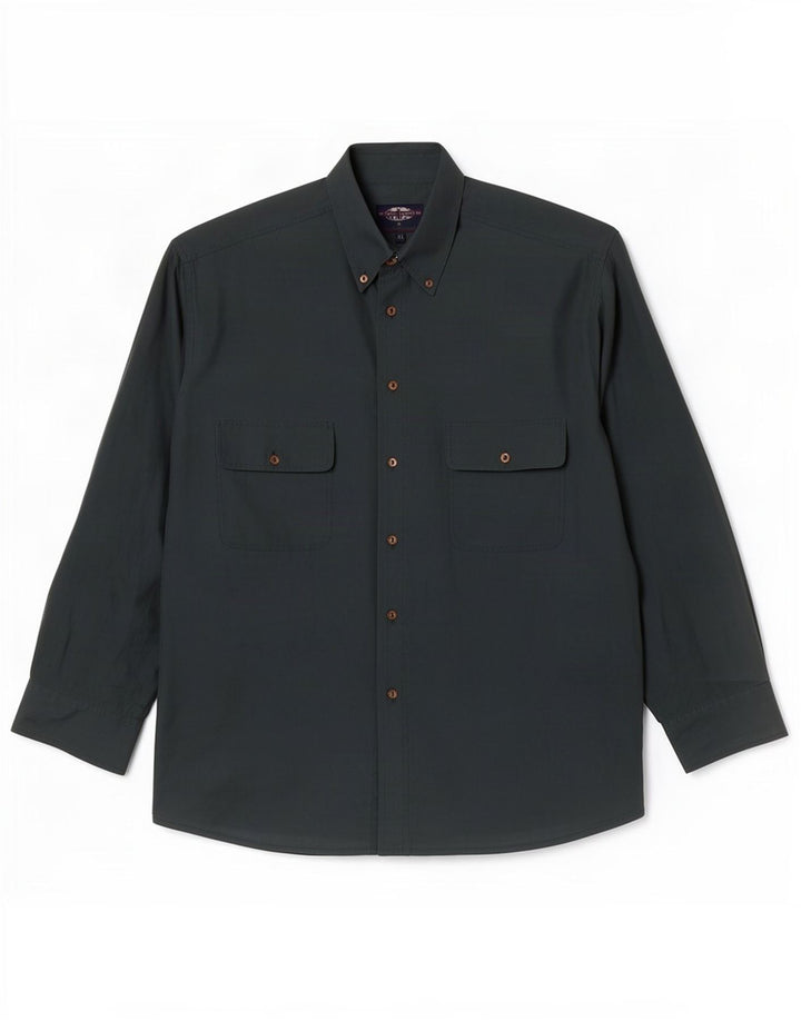Camicia vintage da uomo XL in seta verde