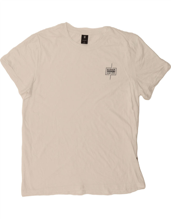G-STAR Mens T-Shirt Top Large White Cotton Vintage G-Star and Second-Hand G-Star from Messina Hembry 