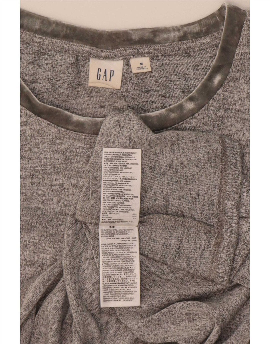 Gap T-shirt da donna Top UK 14 Poliestere grigio medio