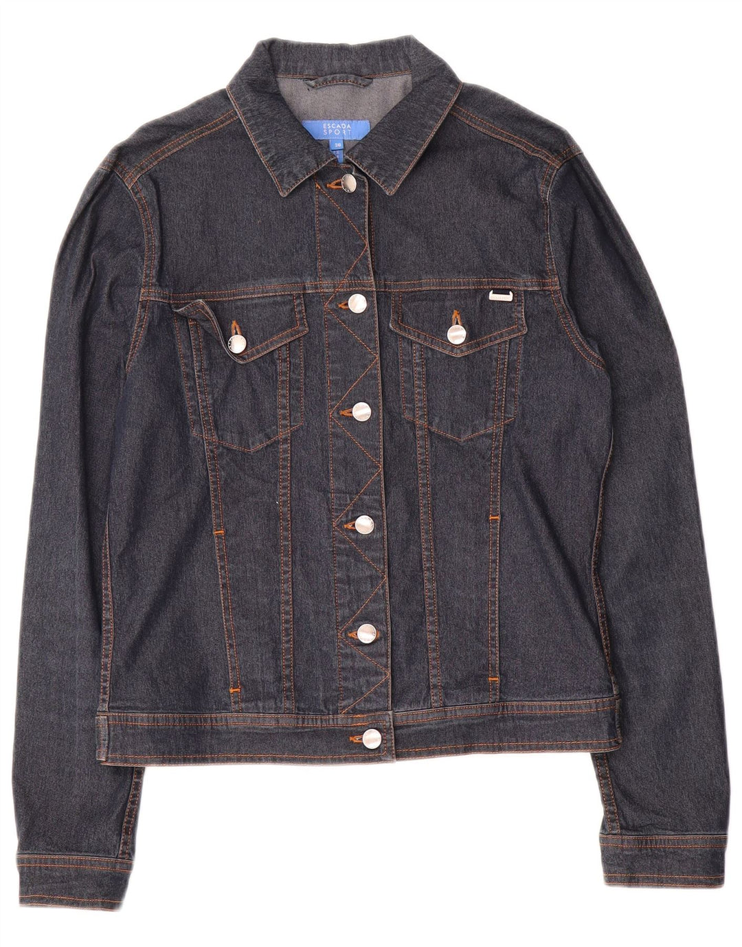 Giacca in denim da donna Escada IT 36 XS Blu navy in cotone