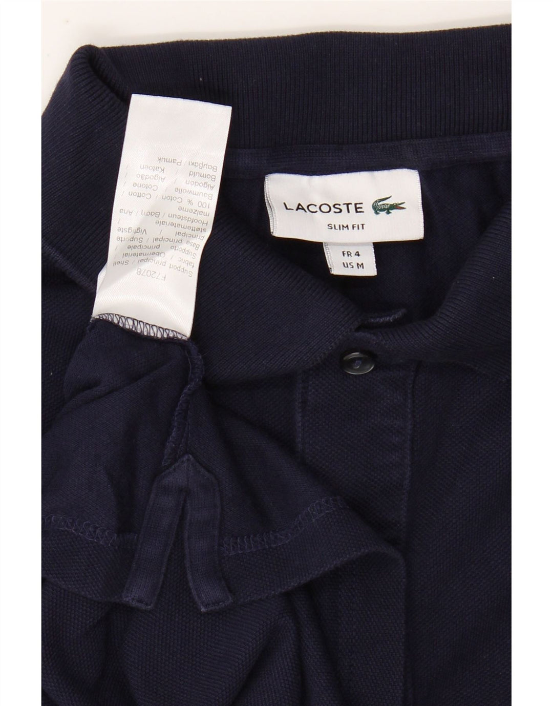 Polo LACOSTE da uomo slim fit taglia 4 cotone medio blu navy