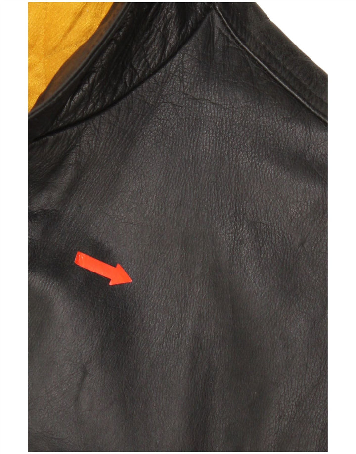 Giacca in pelle vintage da uomo UK 42 XL in pelle nera