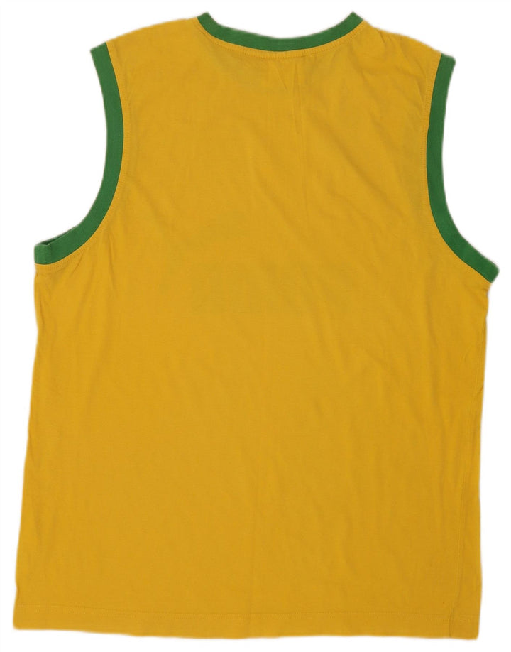 Canotta grafica da uomo Puma Large in cotone color block giallo