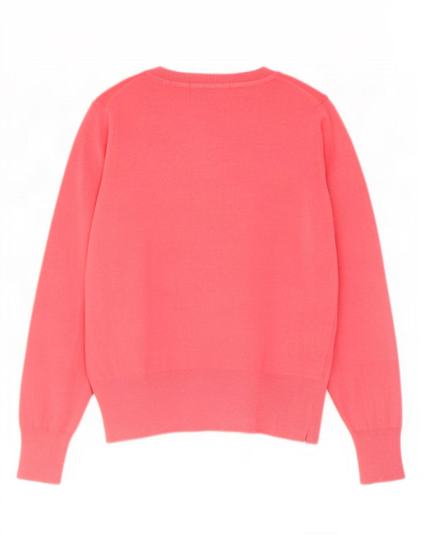 Maglione con scollo a V da donna Marks & Spencer UK 14 Viscosa rosa medio