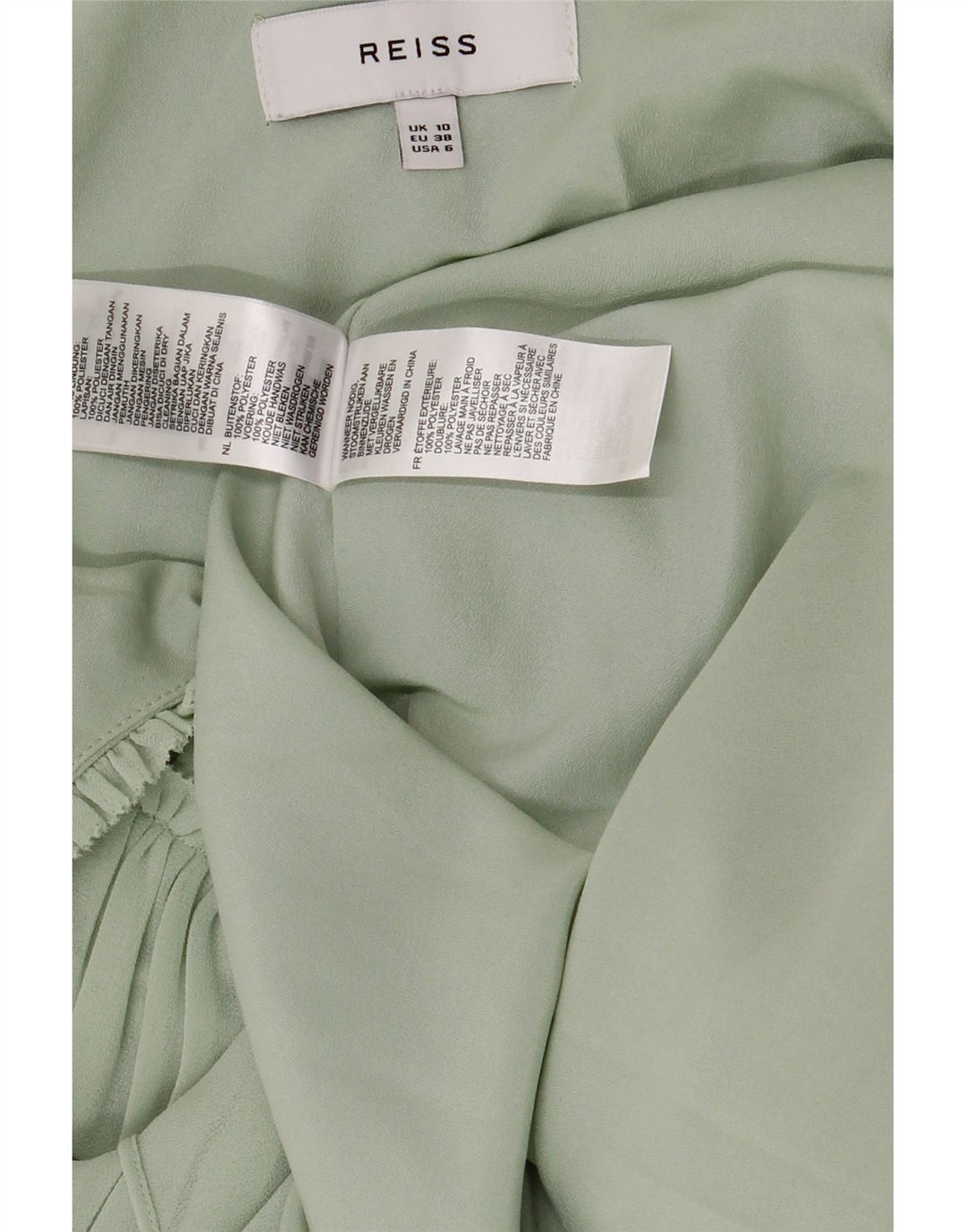 Abito sottoveste da donna Reiss UK 10 piccolo poliestere verde