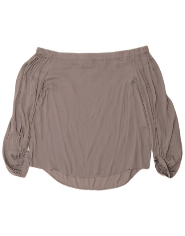 Mossimo Top da donna con spalle scoperte UK 14 Poliestere grigio medio