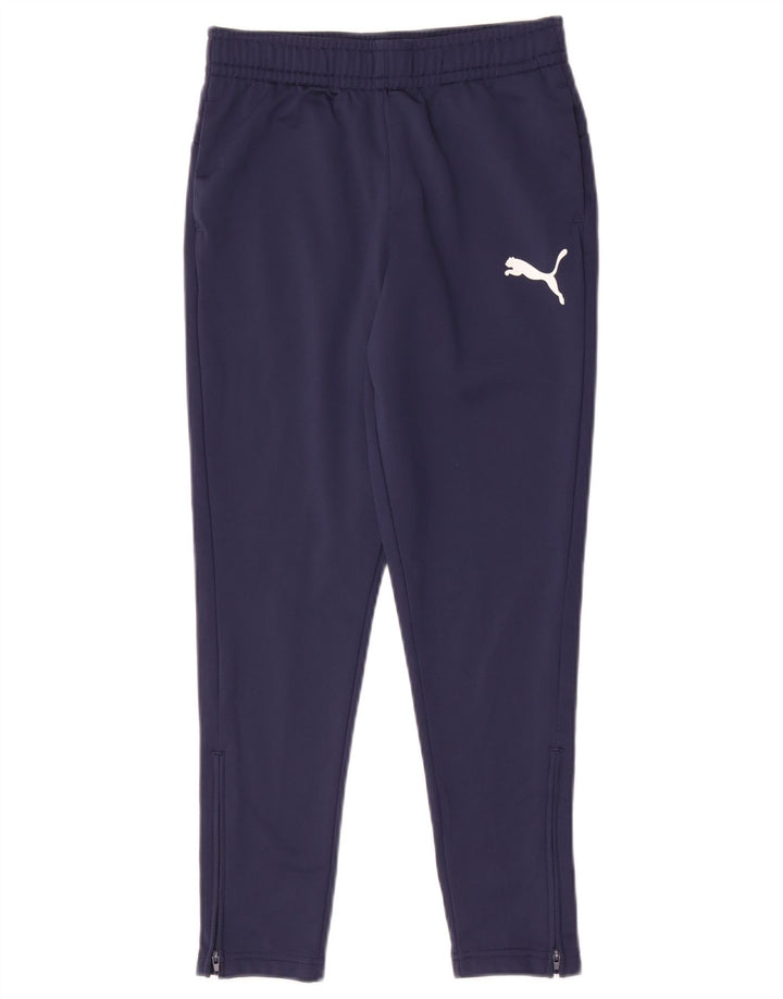 Pantaloni della tuta da ragazzo Puma 9-10 anni in poliestere blu navy