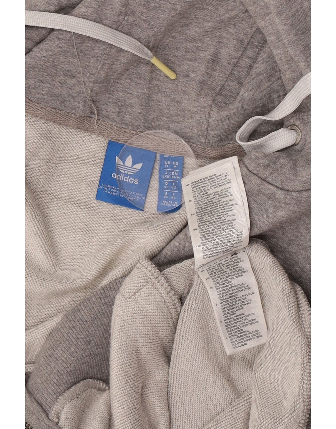 Maglione con cappuccio e zip da donna Adidas UK 14 Cotone grigio medio