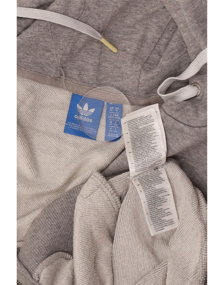 Maglione con cappuccio e zip da donna Adidas UK 14 Cotone grigio medio