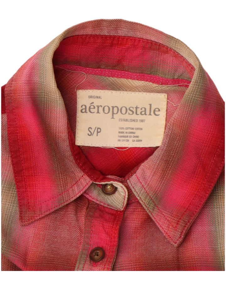 Camicia da donna AEROPOSTALE UK 10 in cotone a quadri rossi piccoli