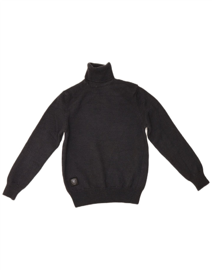 Maglione maglione a collo alto da donna Blauer UK 8 piccolo in lana grigia