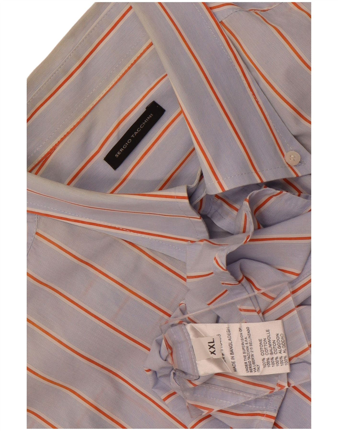 Camicia da uomo a maniche corte Sergio Tacchini 2XL cotone a righe blu